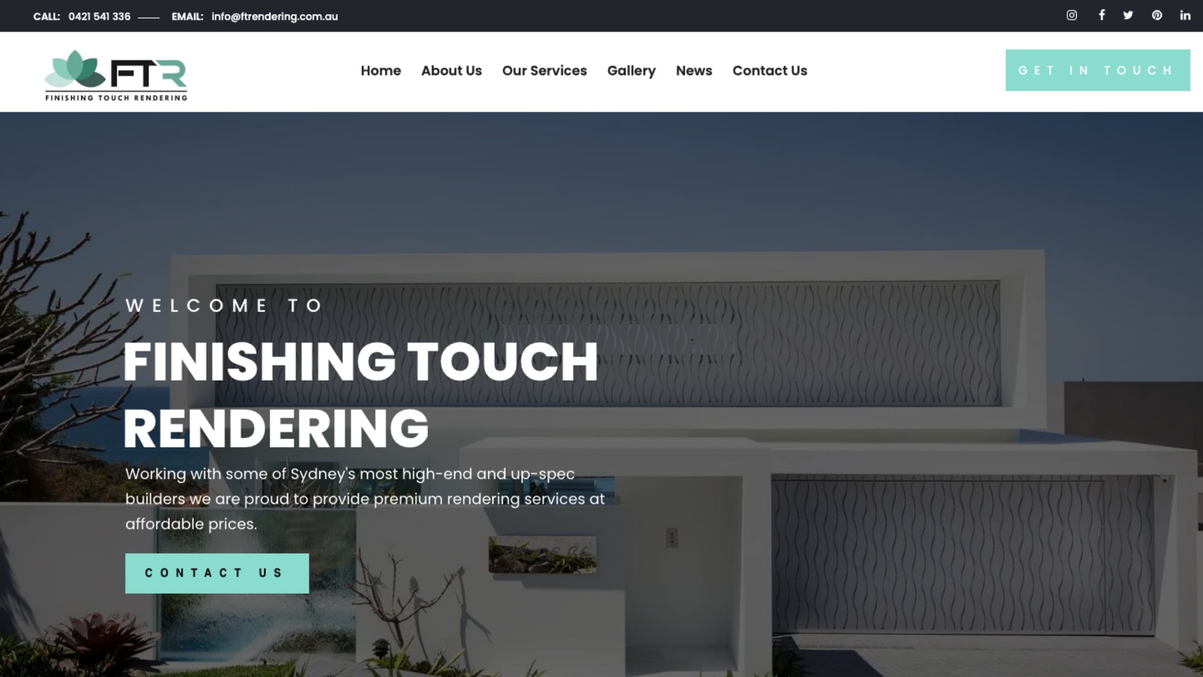 Finishing Touch Rendering desktop website view